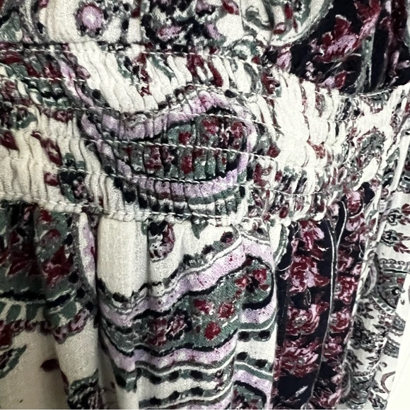 Lucky Brand Paisley Maxi Dress Women’s XL Boho Tie Waist Short Sleeve - Picture 6 of 14